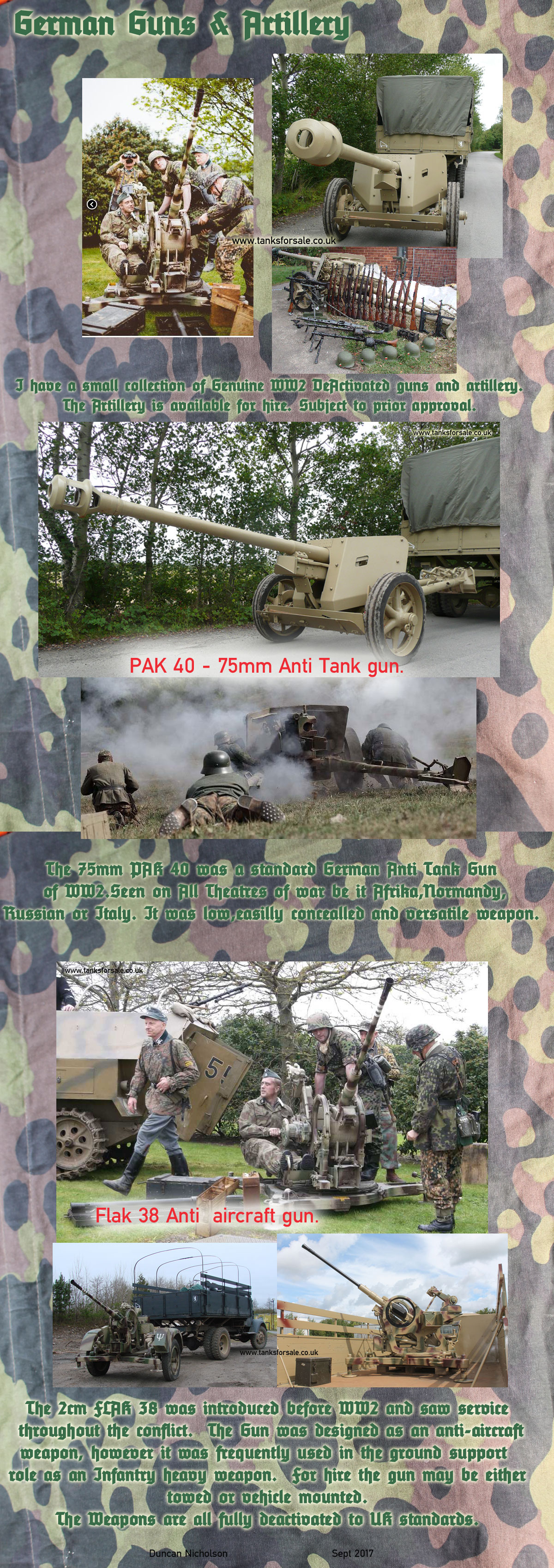 German WW2 artillery props